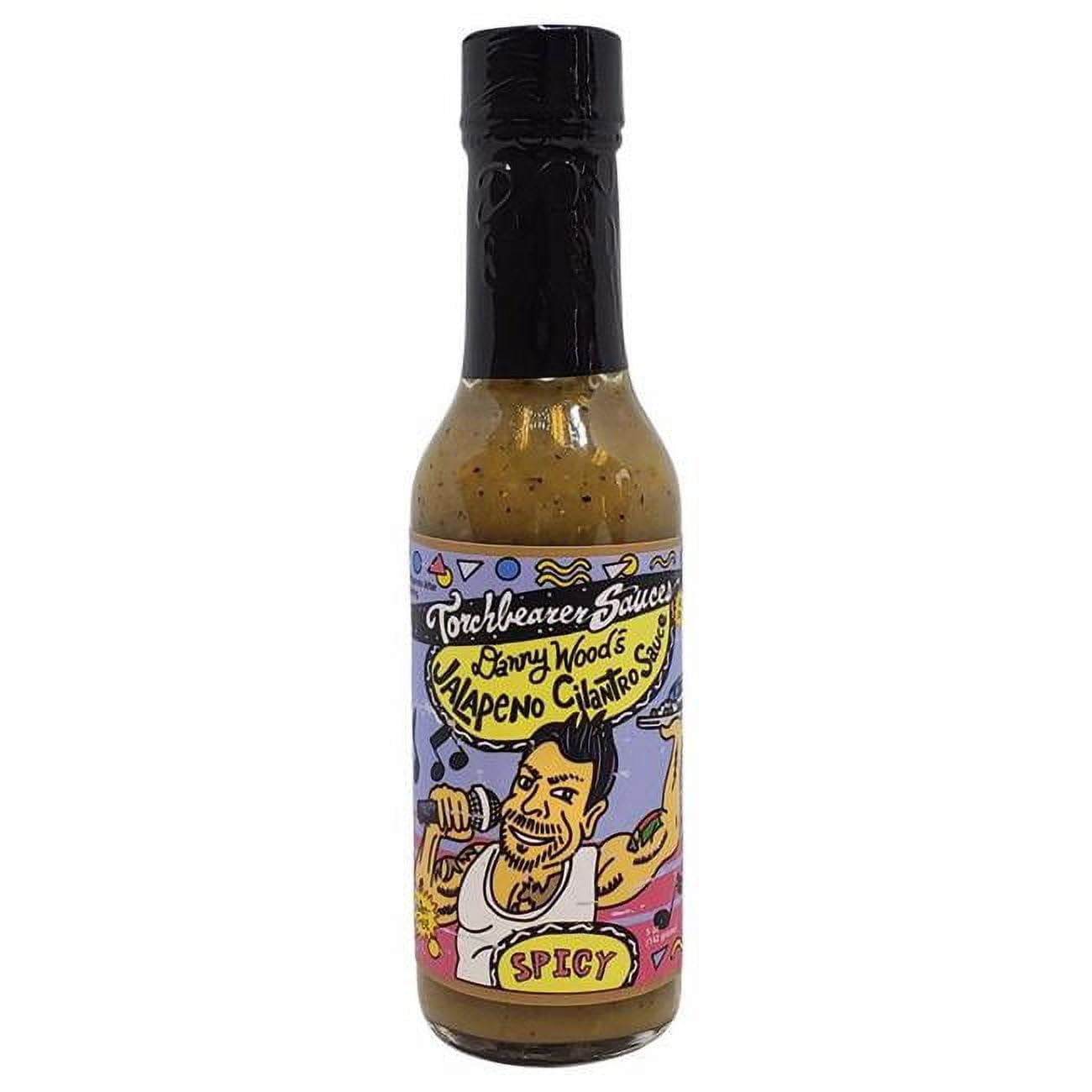 Danny Wood's Jalapeno Cilantro Sauce 5 Fl Oz, Heat level - Spicy, All Natural, Extract-Free, Made in USA