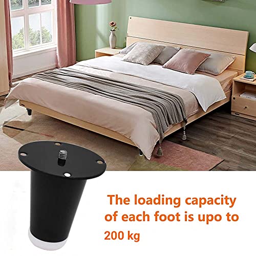 Image of VOLO Furniture Legs 3 inch, Heavy Duty Sofa Legs, Modern Style Furniture Legs, DIY Replacement SS Metal Legs for Table Cabinet Cupboard Sofa Couch Chair, (Set of 4 pcs)(A-67) (3 inch- 75 mm, Black)