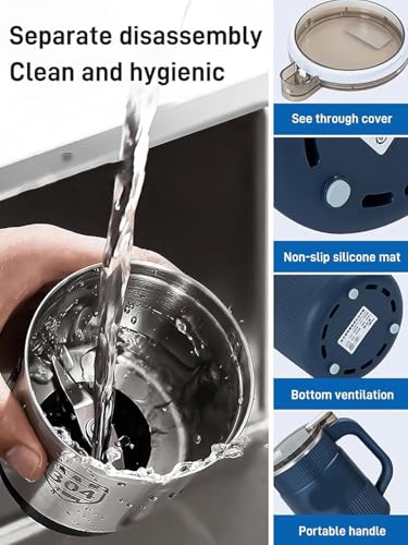 Image of Mini Mixer Grinder for Kitchen Small Size Electric | Portable Spice Grinder Machine for Masala Coffee Dry Grinding | Compact Mini Grinder with Stainless Steel Jar for Home Use