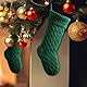 meioro 46cm Große Weihnachtsstrumpf, Kabel Gestrickt Nikolausstrumpf für Kinder, Klassische Weihnachtsstrümpfe Kamin Hängende Strümpfe für Familie Urlaub Party Dekorationen (Green,46cm)