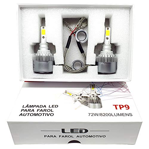 Par Lâmpadas Automotiva H3 Super Led 72w 6000k 8200 Lumens Honesty TP9 Super Branca