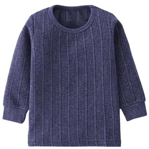 Image of Kids Unisex Baby Boys & Girls Winter Wear Thermal Set with Round Neck Full Sleeve Top and Pajami with Grip