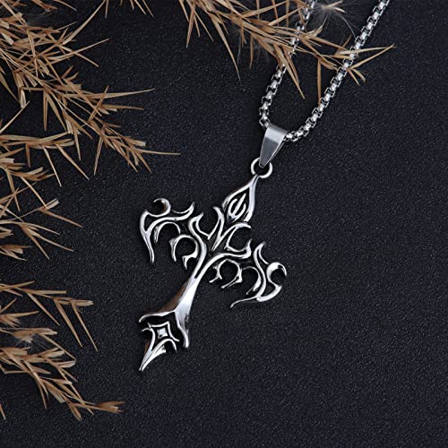 Hexalova Goth Cross Necklace, Gothic Cross Necklace For Women, Cross Pendant Necklace, Goth Necklaces, Punk Goth Jewelry For Women Men (4) #TOP5