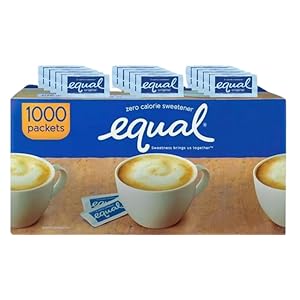 EQUAL, Sweetener Packets – 1000-Count Sugar Substitute Packets – Zero-Calorie Sugar-Free Sweetener – Sugar Alternative Packets for Coffee, Drinks, Food – Made in the USA and Gluten-Free