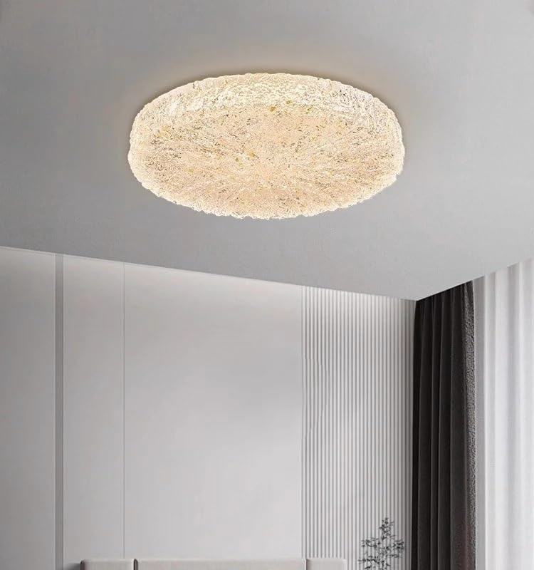 Lustre plafonnier LED en résine doré 40cm à intensité variable pour chambre