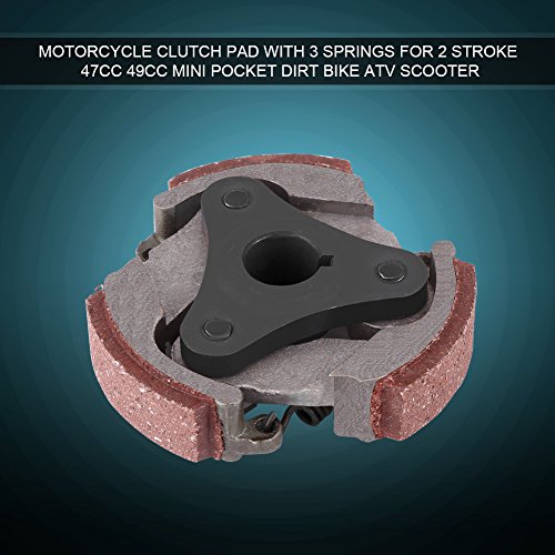 Keenso Motorrad Kupplungsbelag, Motorrad Aluminium Fliehkraftkupplung Kupplung Pad mit 3 Federn für 2-Takt Mini Quad Pocket Bike Dirt Bike ATV Roller