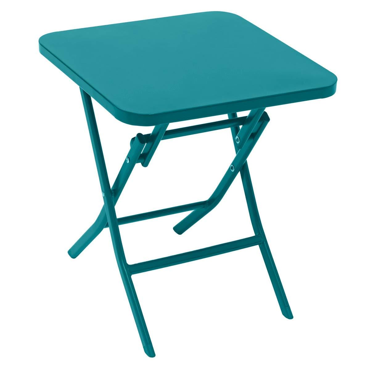 Table d'appoint de jardin carrée en acier robuste traitement époxy