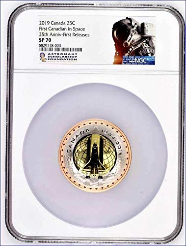 2019 CA Canada RCM TRI-METAL FIRST CANADIAN IN SPACE FIRST Releases APOLLO LABEL 25c SP70 NGC