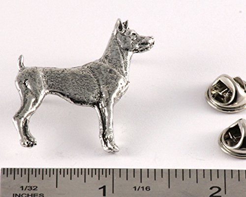 Antique Pewter Miniature Pinscher Full Body Pin D424F2