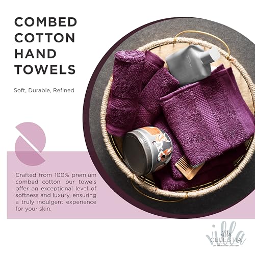 Image of 12-Piece 100% Cotton Towel Set, 4 Bath Towels, 4 Hand Towels, 4 Wash Cloth, Quick-Dry, Burgandy