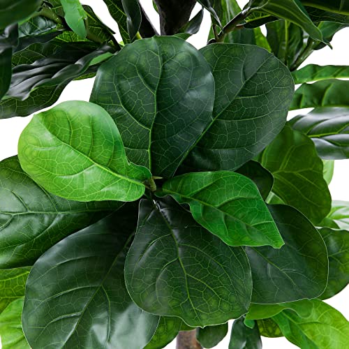 Floworld FLFT185 Fiddle Leaf Fig Tree 6Ft Tall Artificial Tree In Plastic Pot Fake Ficus Lyrata Plants With 184 Decorative Fiddle Leaves Faux Fig Trees For Home Office Living Room Decor Indoor Outdoor thumb #1
