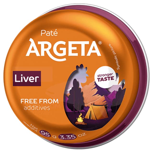 ARGETA Premium Paté de Hígado Exquisito – 14 latas de Excelente y Delicioso Paté – Sabor Aroma Natural – Sin Conservantes y Sin Gluten – Manjar para gourmets – 1330 Gramos (95 Gramos por bote x 14)