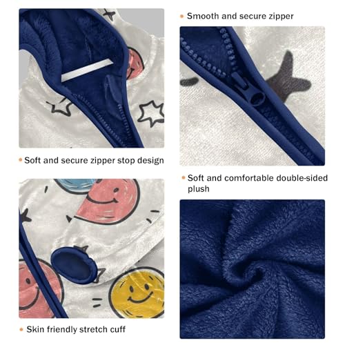 Cute Funny Doodle Girls Fleece Jacket Girls Fall Jacket Girls Zip Up Hoodie Girls Sherpa Jacket 2-10T3