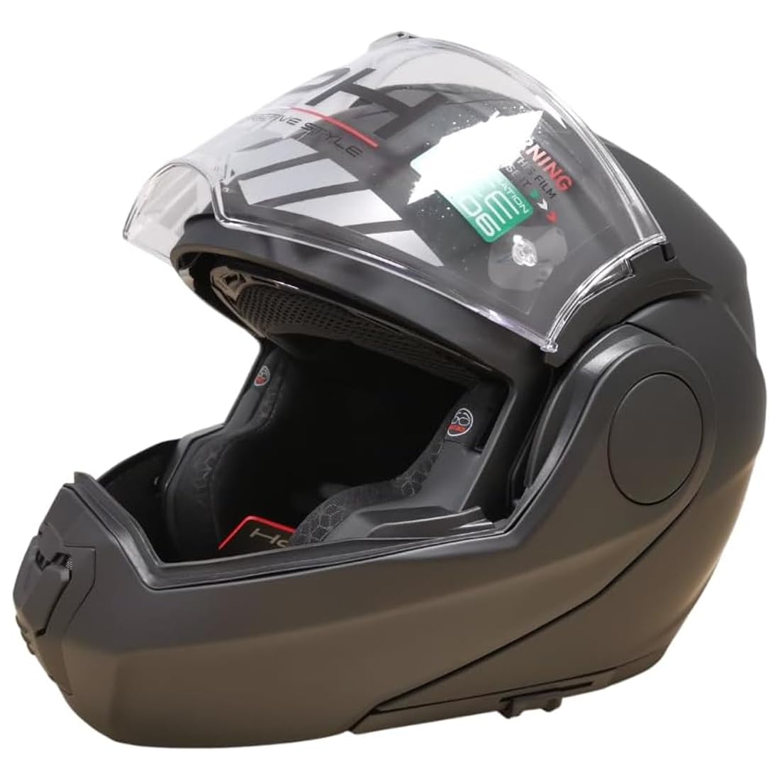 Casco reverse modulare MPH Artra nero per moto e scooter omologato ece 22.06 con pinlock