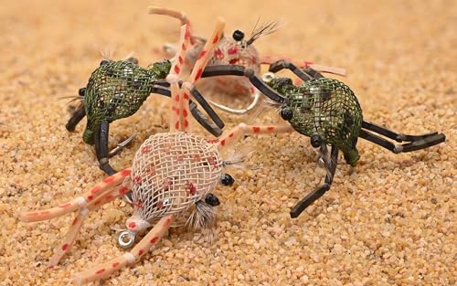 Region Fishing Flexo Crab Fly - Perfect for Permit, Bonefish & Redfish Choose from Tan, Olive or Assorted (4ct Color Assortment), #2 Hook, Varies
