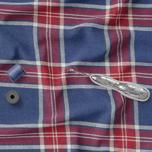 Image of BIGREAMS Premium 100% Cotton Checkered Unstitched Shirt Fabric For Men's - 0% Color Fade, Summer Shirt Piece, Breathable Fabric, 150 CM WIDE