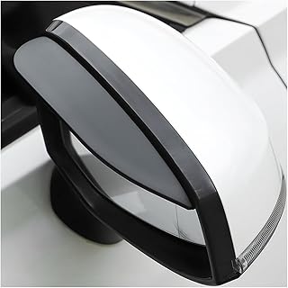 BESULEN Car Rear View Mirror Rain Visor Guard, 2 Pcs Black Rain Eyebrow for Side Mirror, Waterproof Auto Mirror Visor Smoke Guard Cover, Accessories for Most Car SUV Truck (Black)