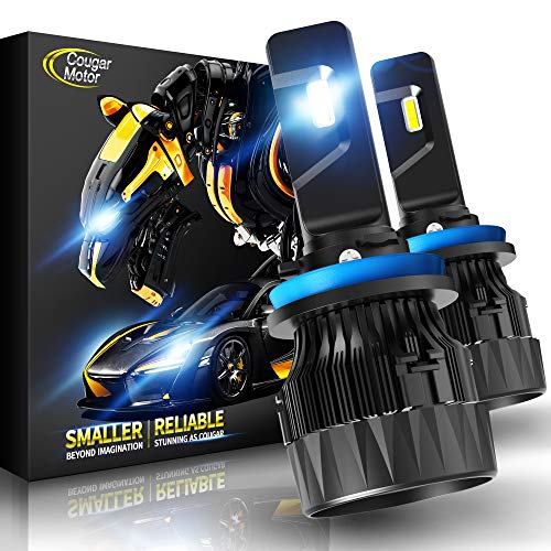 Cougar Motor X-Small H11 H8 H9 LED Headlight Bulb, 10000Lm 6500K All-in-One Conversion