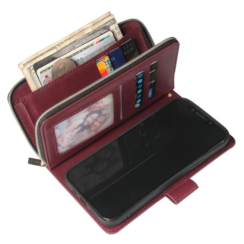 Étui Samsung Galaxy Note 10 portefeuille rouge housse à rabat - 5