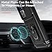Yodueiv for Xiaomi 12T Pro/12T/Redmi K50 Ultra Case with Tempered Glass Screen Protector and Slide Camera Cover, Magnetic Ring Car Mount Holder Kickstand Protective Cover for Xiaomi 12T Pro Black