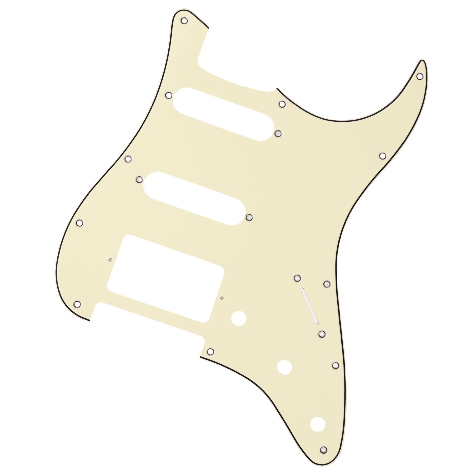 Banworks 3 Ply Strat HSS Pickguard 11-Hole Electric Guitar Pickguard SSH Scratch Plate for USA/Mexican Modern Style Standard Stratocaster ST JT/HB-02 Cream - Image 4