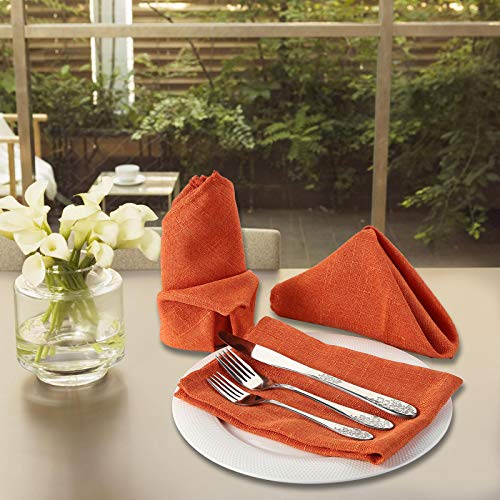12 servilletas de tela naranja reutilizables 18" x 18" miniatura 7