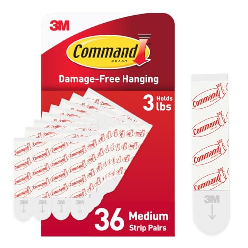 command medium refill strips 36 command strips damage-free hanging reuse medium indoor wall hooks no tools removable adhesive for home decor