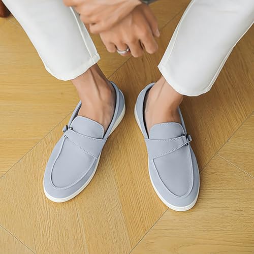 Mocasines de gamuza para hombre: comodidad total con hebilla para oficina y eventos casuales 5