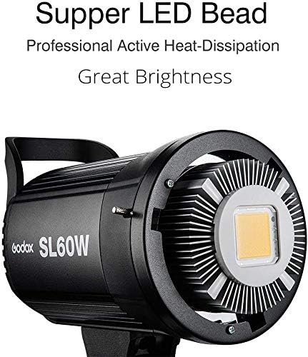 Godox SL-60W SL60W 60W LED Video Light with 80 × 80cm Softbox Grid Kit image 5