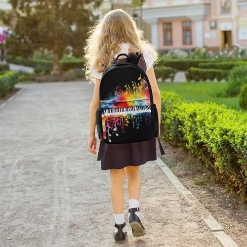 Mochila de Viaje con Bolsillo, Teclado de Piano Colorido, 42x30.5cm miniatura 6