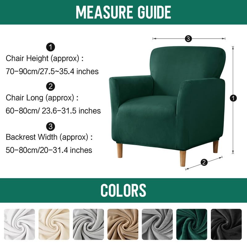 Mingfuxin Velvet Armchair Sofa Covers, Stretch Banquet Tub Chair Covers Slipcovers - Image 3