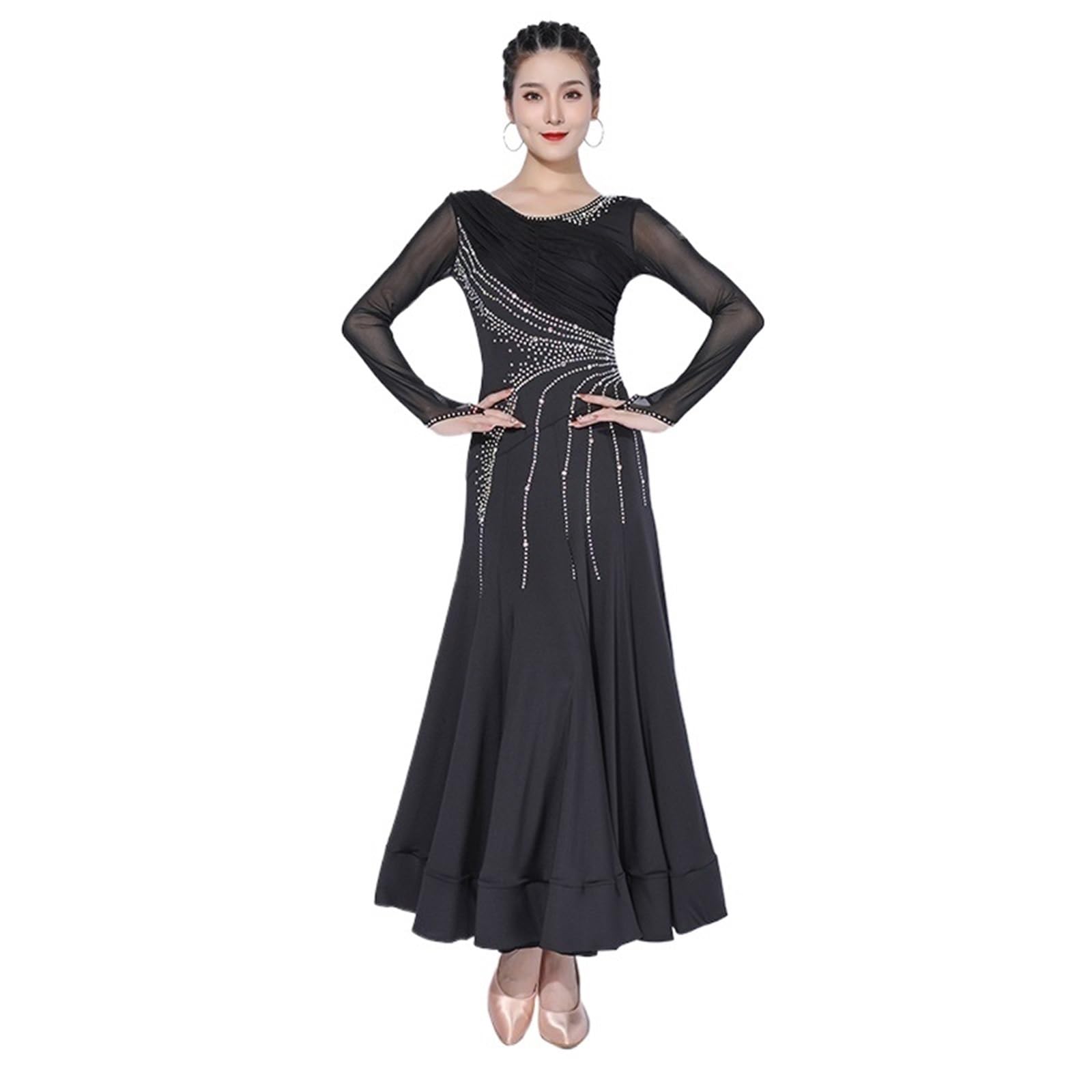 Tanzkleid Damen Modernes Performance-Ballsaal-Tanz-Wettbewerbskleid for Damen, großer Swing-Rock, Walzer-Kleidung, Nationale Standard-Tanzkostüme