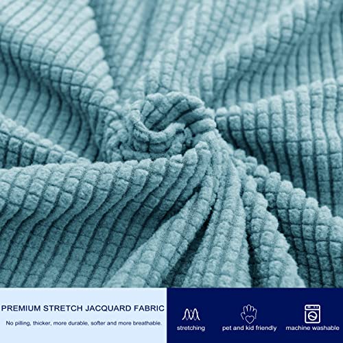 Subrtex Couch Backrest Cushion Cover Back Cushion Slipcover Stretch Sofa Back Cushion Cover For Living Room Spandex Jacquard Couch Back Covers For Kids Pets (Steel Blue, T-Left) #TOP5