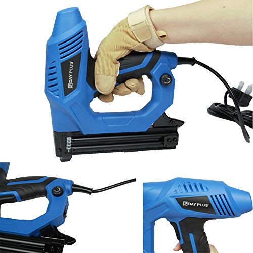Kit de grapas eléctricas con grapas y clavos para muebles tapizados y bricolaje, potente y ajustable, resistente 1050 W Cover