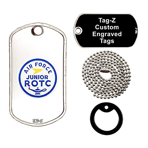 AIR Force Junior ROTC Patch - Customized - Engraved Necklace - Tag-Z Military Dog Tags