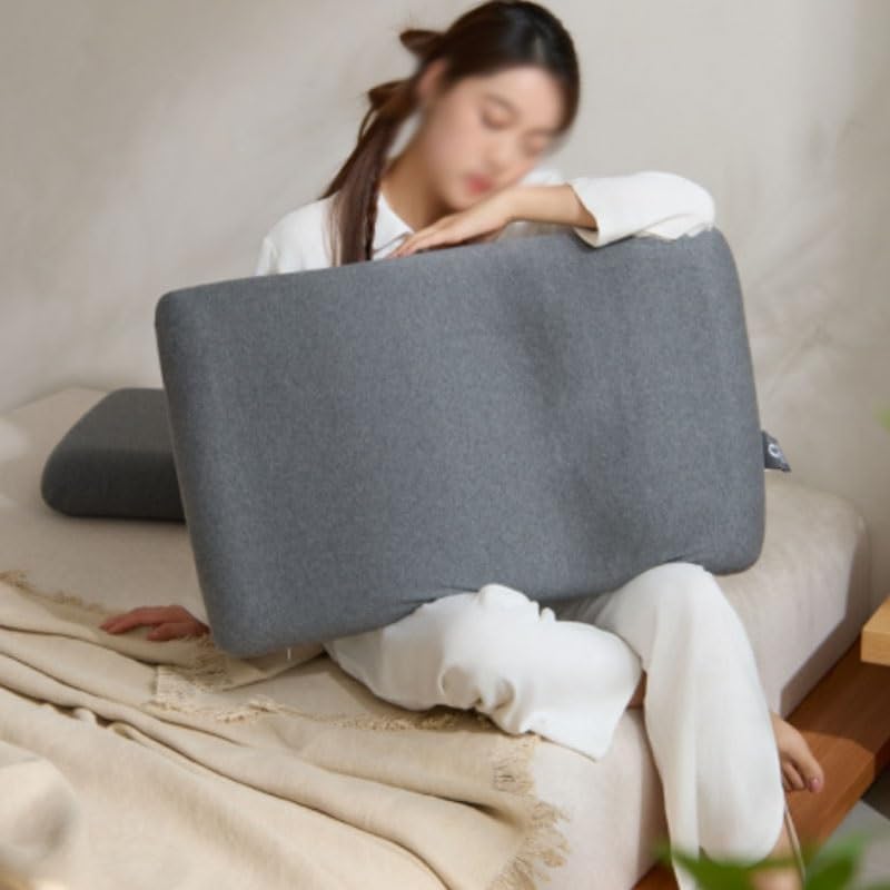 Pair of Breathable Zoned Neck Protecting Household Knitted Cotton Pillows