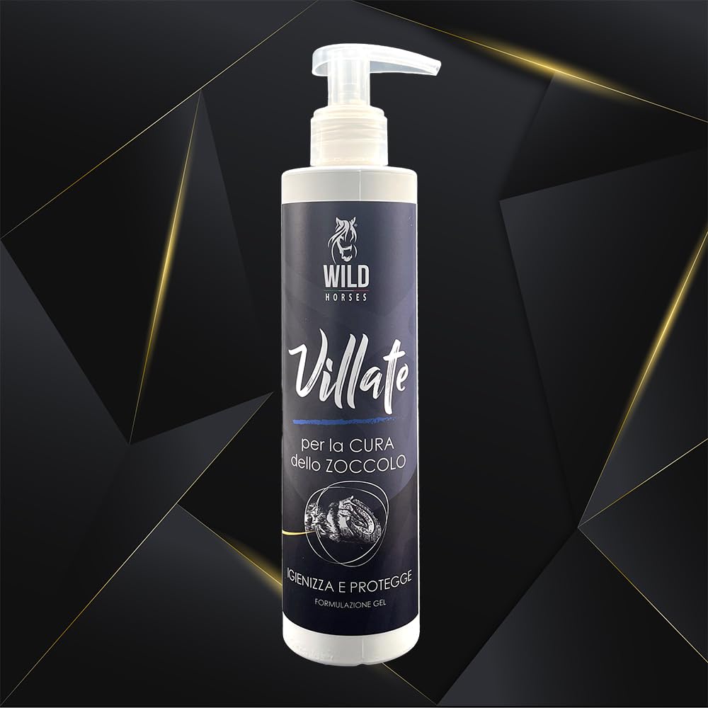Wild Horses | Villate Gel, Lozione Detergente ed Igenizzante per la Pulizia e la Protezione del Fettone, Prodotto Pulente e Protettivo, Rimuove Impurità dallo Zoccolo, 250ml