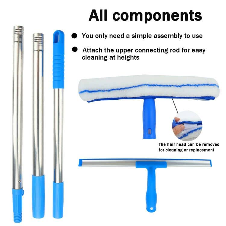 SagaSave 2 Lavavetri Professionale: Raschietto In Acciaio Inox Con Lama In Gomma, 16,5cm, Perfetto Per Vetri, Finestre Auto, Specchi E Piastrelle