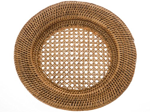 KOUBOO Round Rattan Charger Plate, Honey Brown (Pack of2)