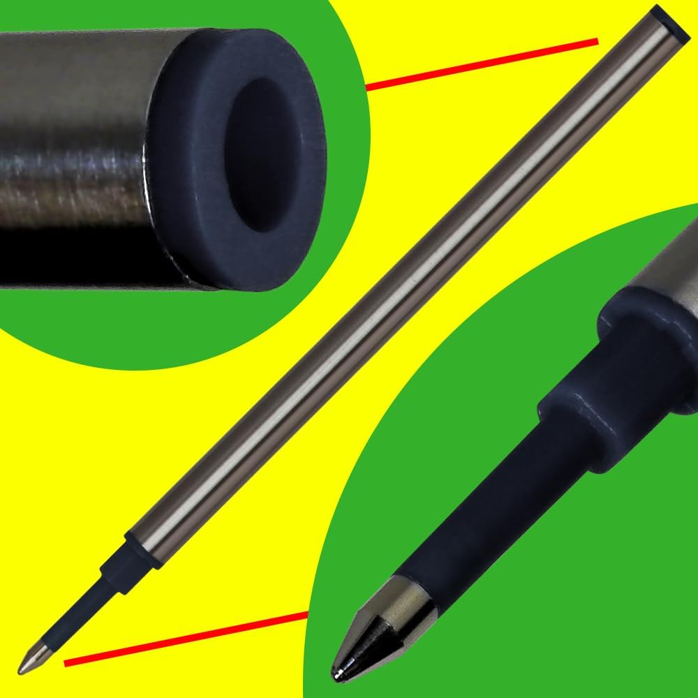 Jaymo Replacement for Waterman 540951 and Schmidt 5888 - Measures 4.3 in / 109 mm Long - Rollerball Pen Refill - 24 Black