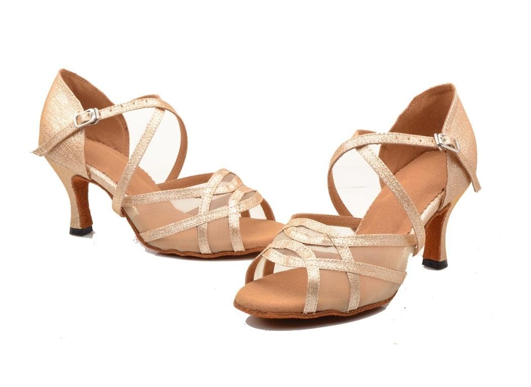 Sandali da Donna Comfort Mesh Glitter Salsa Tango Sala da Ballo Latina Moderni Scarpe da Ballo Matrimonio Party Sandali