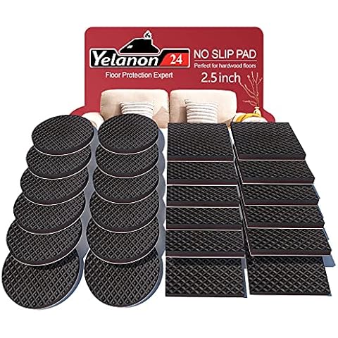Non Slip Furniture Pads -24 pcs 63mm Furniture Grippers, Non Skid for Furniture Legs,Self Adhesive Rubber Feet Furniture Feet,Anti Slide Furniture Hardwood Floor Protector for Keep Couch Stoppers Cover