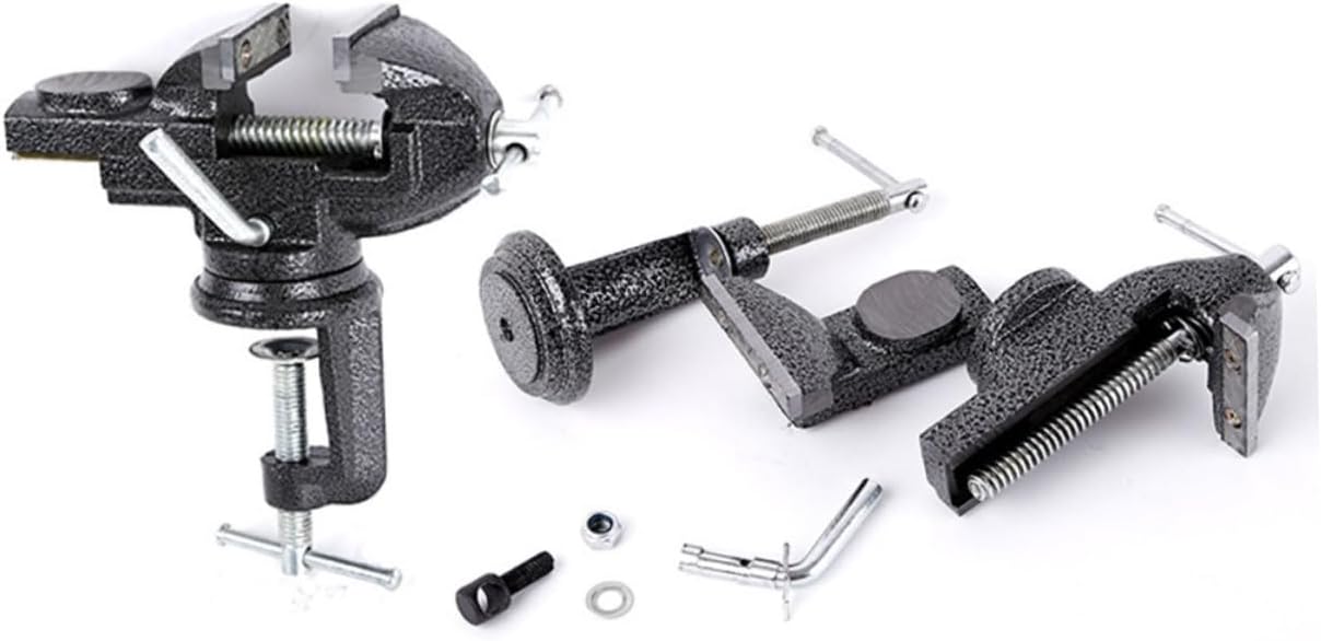 360-Degree Rotating 2-Inch Table Vise Clamp Portable Mini Flat Clamp for Woodworking Jewelry Making and DIY Crafts with Swivel Base Household Bench Vise Tool