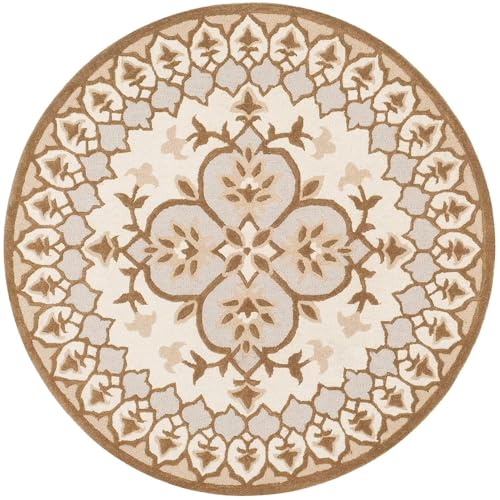 Image of Sifa Carpet Round Handmade Mid-Century Modern Abstract Premium Wool Entryway Foyer Living Room, Bedroom Kitchen Area Rug, Weight -21 Pund, Size-6x6 Feet (72x72 Inch Round)