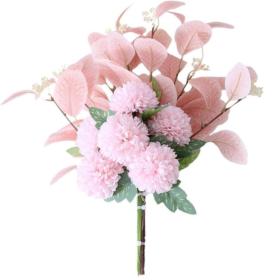 HAOSHICS Artificial Flowers Bouquet Hydrangea Fake Flowers Chrysanthemum Silk Flowers Artificial for Decoration Flower Centerpieces for Coffee Table Decor (light pink-2) — image 1