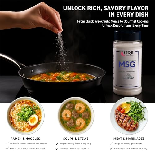 Image of Plant Based MSG Seasoning Monosodium Glutamate XL 12 Ounce Bottle Gluten Free Restaurant Grade Flavor Enhancer by SPQR Seasonings (Pack of 2)