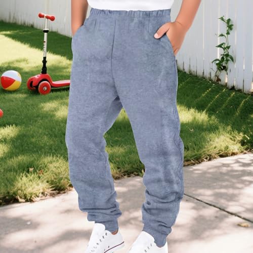 Kids Boys Baggy Sweatpants Solid Color Elastic Waist Athletic Joggers Pants Fall Thick Comfy Casual Pants Pockets3