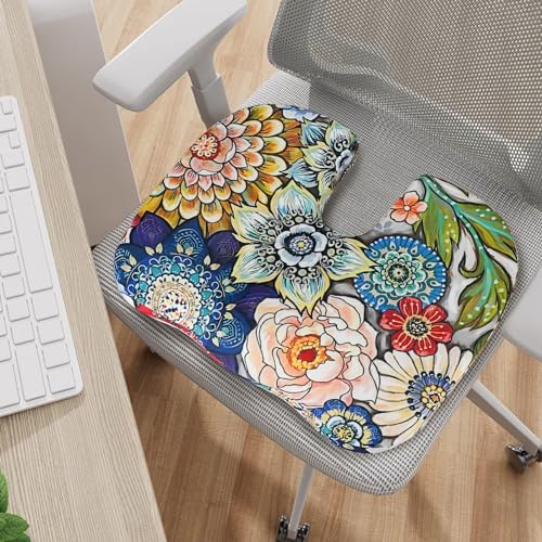 Image of Tailbone Pain Relief Cushion, Memory Foam Seat Cushion for Coccyx Sciatica Pain Pressure Relief Office Desk Chair