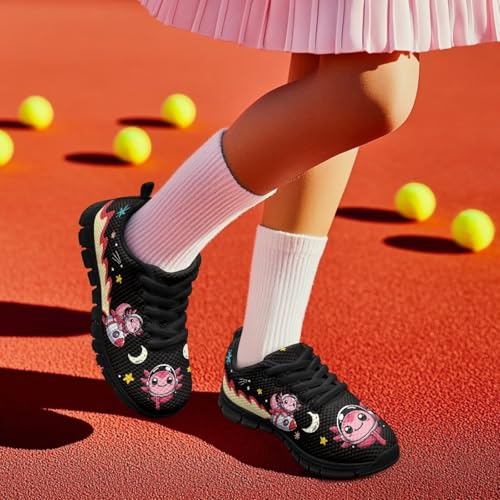 Toddler Boys Girls Sneakers Casual House Shoes Stylish Soft Lightweight Elastic Rubber Sole Anti-Skid Shoes for Travel US Little Kid 11-13 Big Kid 1-5 Black Sole4