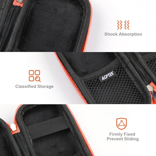 Image of AGPTEK Carrying Case, EVA Zipper Carrying Hard Case Cover for Digital Voice Recorders, MP3 Players, Storage Holder for 3D Printing Pen, USB Cable, Earphones, Memory Cards, U Disk, Orange